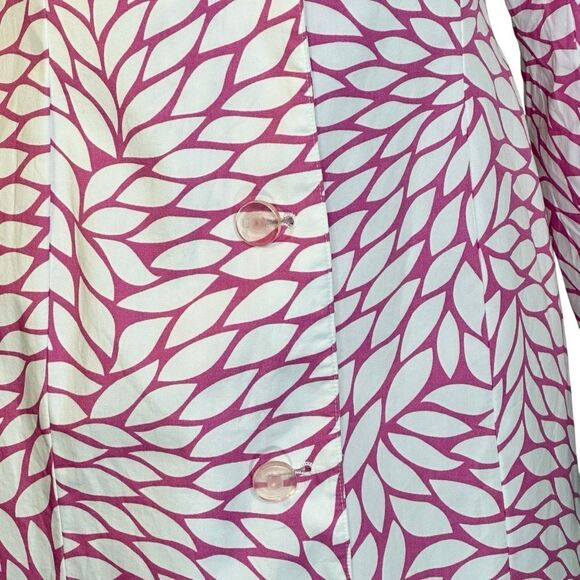 Yves Cossette Depeche Mode Vintage 1990s Floral Leaf Mid Length Jacket | Size 8 - Picture 6 of 7